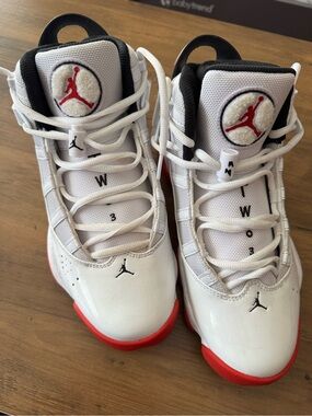 Nike Air Jordan 6 Rings White Red Black Men’s Size 8 Basketball Shoes